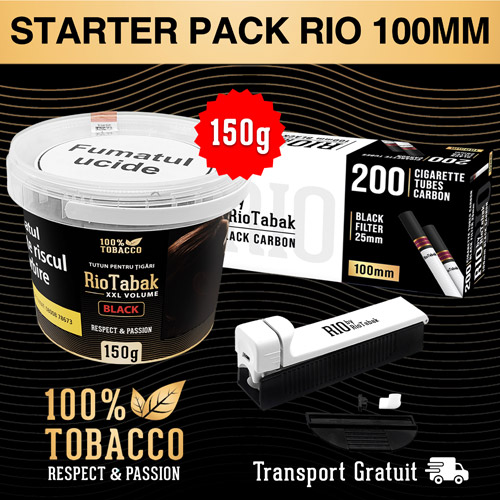 Pachet promotional "Starter" RioTabak cu tutun, aparat injectat si tuburi de 100 mm